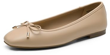 DREAM PAIRS Dam vardaglig spetsig tå balett komfort mjuka slip-on skor, NAKEN, 38 EU