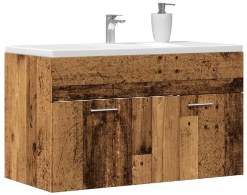 Gecheer Mobile Lavabo Bagno Legno Antico 90x38,5x46 cm Multistrato,Mobile Bagno Mobile Base per lavabo,Mobiletto da Bagno,Armadietto Sottolavabo Mobiletto sotto Lavandino per Bagno,P856215