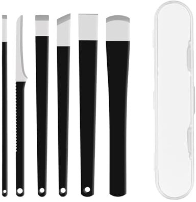 Weenwill Kits de Couteaux de Pédicure Professionnels,Ensemble de 6 Pièces Pédicure Outils avec Case de Rangement Outil Incarnés Grattoir de Pédicure pour Coupe Cors Corne à Peaux Dure Mortes