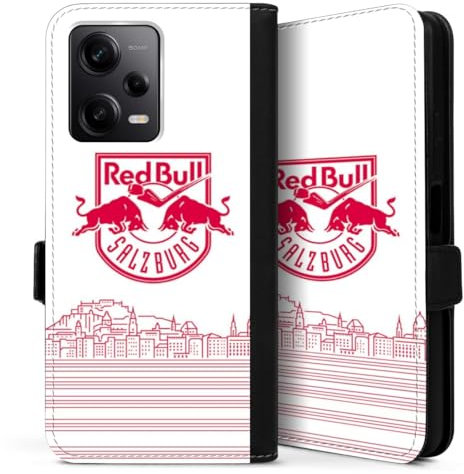 DeinDesign Klapphülle kompatibel mit Xiaomi Redmi Note 12 4G Handyhülle aus Kunst Leder schwarz Flip Case Eishockey Skyline EC Red Bull Salzburg