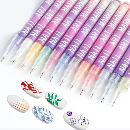Bolígrafos de esmalte de uñas, bolígrafos de pintura de uñas Manicure | Kit de diseño de uñas de herramientas de manicura para profesionales, principiantes, muj