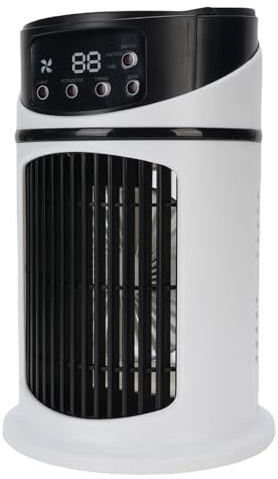 4 in 1 Portable Fan Air Conditioner with Humidifier and Night Light, 6 Speed Desktop Computer Cooler, 300ML Tank, Silent Cooling USB Powered for Home