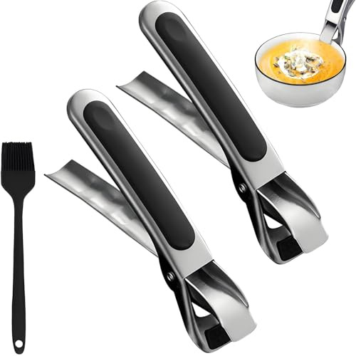 2 pinze per friggitrice ad aria calda, pinze in silicone per friggitrice Airfryer, set di pinze da cucina, pinze da cucina in acciaio inox antiscivolo per il sollevamento di piatti caldi (nero)