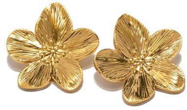 JRYXDS Grandes Boucles D'Oreilles En Forme De Fleur Boucles D'Oreilles Bohème Grandes Boucles D'Oreilles Déclaration D'Or Bijoux Fille Pour Les Femmes