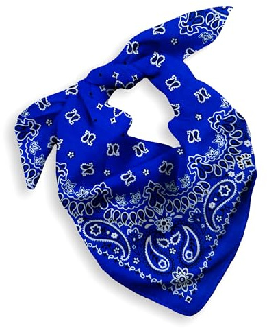 Every-ville Baumwolle Bandana, Halstuch, Paisley, Unisex, Blau