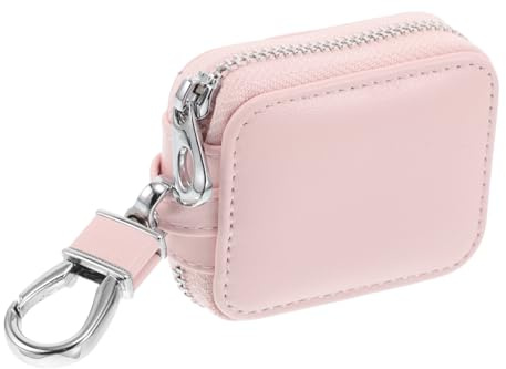 Kichvoe Étui pour Écouteurs Portables en Cuir PU Rose, Protection Antichoc Rangement Multifonction, Compact Et Léger, Voyage Et Transport Quotidien