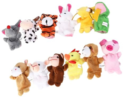 Beaupretty 12stücke Geschichtenpuppen Für Haushalt Verschleißfeste Fingerpuppen Tragbare Tierform Fingerpuppen Lernspielzeug Für Früherziehung Rollenspielzubehör