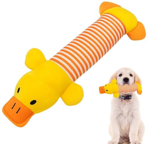 DvBCNMe Anti Stress Ente Für Hunde, Hundespielzeug Unzerstörbar,Unzerstörbares Hundespielzeug, Welpenspielzeug Zur Zahnreinigung Und Angstminderung, Kuscheltier Für Hunde, Enge Kuscheltier,22 cm