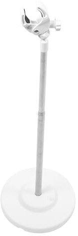 Supporto per Phon Toelettatura Regolabile, Acciaio Inox, Argento | Morsetto Fino a 6cm, Altezza 30-140cm, Struttura Smontabile, Uso Professionale in Salone