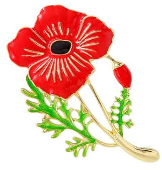 Einzigartige Mohnblumen-Brosche, künstlerische Mohnblumen, zarte Details, Anstecknadel für Damen, Unisex, modisches Party-Accessoire, Einheitsgröße, Wie beschrieben