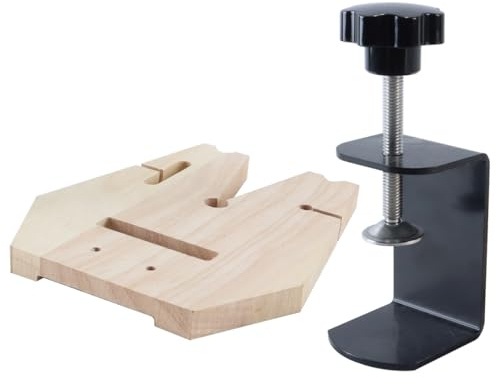DUZEPA Abrazadera de banco de madera dura en forma de V con herramienta de fijación, sierra de marquetería, pasador de banco, soporte de joyero para procesamiento de madera y metal