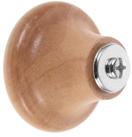Lurrose Log Bead Pot Lid Knob Replacement Kitchen Handles for Pan Lid Cover Accessories Compact Wood Material Household Use
