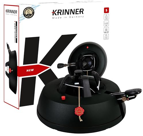 Krinner Christbaumständer Black Edition Comfort Grip S Baumhöhe bis 2,3m Weihnachtsbaumständer Tannenbaumständer 3,0 Liter Wassertank Schwarz