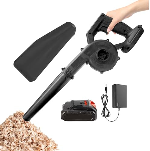 Souffleur De Feuilles Électrique - Portable Puissant et Rechargeable,Outil de Soufflage, Aspiration et Dépoussiérage pour Jardin,pour Jardin Cour Terrasse Porche Extérieur Arrière-cour Voiture Neige P