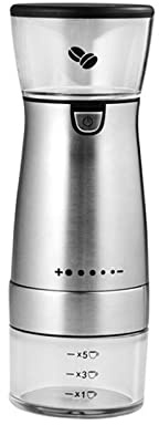 LRFVADW Molinillo eléctrico de acero inoxidable de calidad con carga USB pequeña, máquina de molienda de granos de café y pimienta