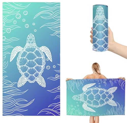 EVBOTGEE Serviette de Plage 90 x 180 cm, en Microfibre, absorbante et à séchage Rapide, Douce et légère, idéale pour la Plage et la baignade.