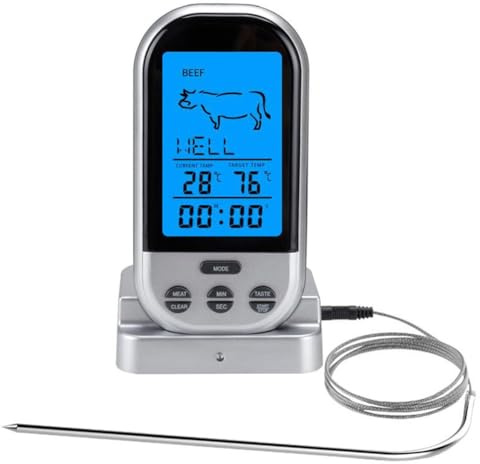 ZYNCUE Bbq Termometro Carne Cibo Forno Digitale Senza Fili Sonda Telecomando Set di Cottura Grill
