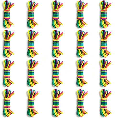 NieYat 20 Stück Gummitwist fingertwist, 1,6m Regenbogenbänder trainieren Fingerfertigkeit, entspannend für alle Altersklassen.