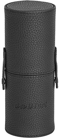 da Vinci, Pinselbox, Reiseetui für Pinsel & Schminkutensilien, schwarz, 2 Cups mit Druckknöpfen, sicherer Transport, stilvolles Design, Geschenkidee, Handmade in Germany