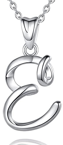 EUDORA Harmony Ball Kette mit Buchstaben Ketten für Damen Sterling Silber 925 Halskette mit Namen Alphabet Initialen Anhänger Schmuck für Frauen Damen Mutter Tochter Schwestern Oma Geschenk, 45CM