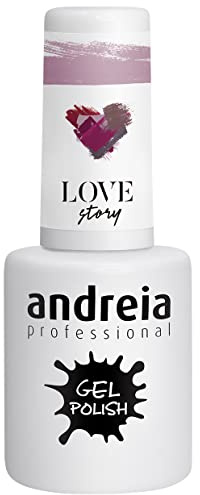 Andreia Professional Semi-Permanenter Nagelgel-Lack für UV/LED-Lampe - Intensiver Glanz und 4 Wochen haltbare French Manicure Nagelgel-Lackierung - Farbe 306 Rosa - Grautöne und Lila - 10.5 ml