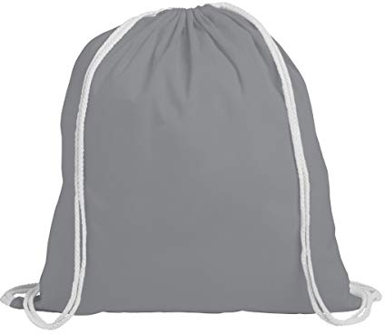 sin4sey 10er Set Baumwollbeutel Turnbeutel Baumwollrucksack Sportbeutel (grau)