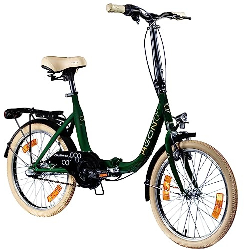 AGON Klappfahrrad 20 Zoll Faltrad Klapprad Fahrrad Cruiser 20 StVZO Beleuchtung