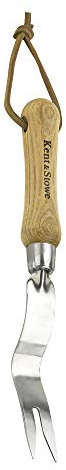 Kent & Stowe Hand Wurzelstecher – Unkrautstecher aus Edelstahl für Gras- und Erdflächen, Unkrautentferner mit Stiel aus Eschenholz, Länge: 30 cm