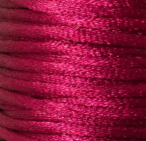 Satinkordel 100 Meter 2mm dick Große Spule Vielseitig einsetzbar weinrot