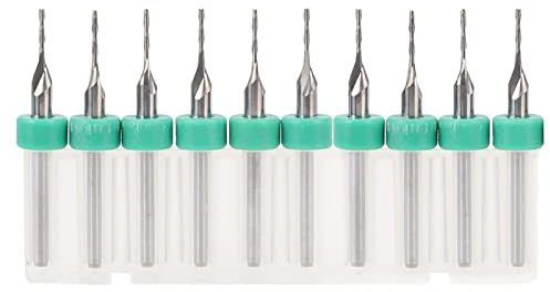 Hililand 10 Stück Fräser 2 Nuten Hartmetall CNC Schaftfräser Wolfram Stahl Fräser(1.5mm)