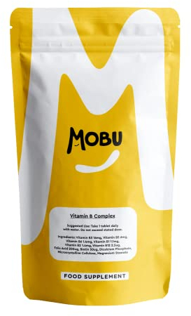 Vitamin B Complex 120 Tablets | Optimal Mix of All 8 Essential Vitamins B1, B2, B3, B5, B6, B12, Biotin & Folic Acid | B Vitamins Tiredness & Fatigue Support | Vegan UK Made | GMP Approved | MOBU UK