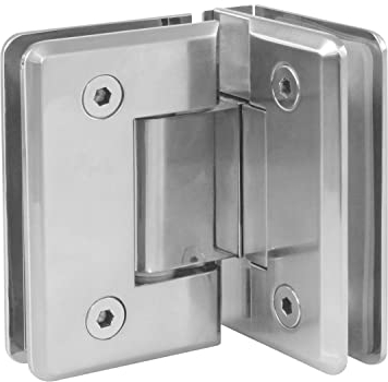 Amig- Türscharnier für Glastüren und Duschen | Zamak U-förmig Duchscharnier |Badezimmer Clip |Dicke: 8-12 mm, Maximale Belastung pro Paar: 35 kg | Chrom glänzend