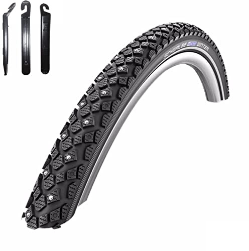 1 x Schwalbe Winter Fahrradreifen K-Guard Reflex Winterreifen 30-622 (28 x 1,20) inkl. 3 Reifenheber