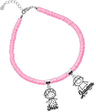 MI JOYA PERSONALIZADA - Pulsera arcilla polimérica PLATA DE LEY personalizada con niños