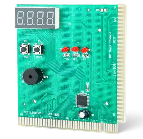 Annadue PC-Computer-Motherboard-Analysator-Kit, 4-stellige Karte, PC-Analysator, Computer-Diagnose-Motherboard, Post-Tester, für PCI und ISA, mit Ming-Sound Zur Fehlermeldung, Feine Verarbeitung