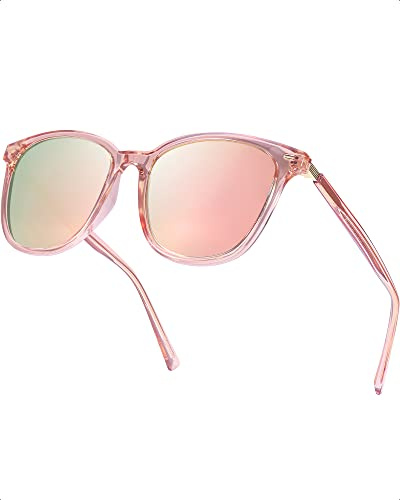 Myiaur Women's Polarised Sunglasses with Oversized Retro Mirrored Lens