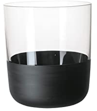 Villeroy & Boch – Manufacture Rock Whisky Glass Set, 4 pces, Crystal Glass with matt Black Base, Capacity 250 ml