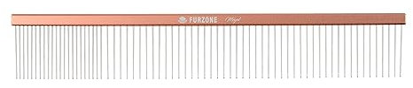 Furzone 2-in-1 Windhundkamm für Hunde (mittel/grob), 69 Edelstahlstifte, Hundekamm, Aluminiumgriff, 24,5 cm Griff, leicht, entfernt sanft Hundekopf/Körperfell, professionelles Pflegezubehör
