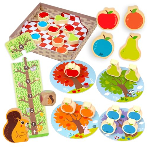 Nene Toys Obstgarten Spiel ab 2 Jahre - Kooperatives Brettspiel für Kleinkinder - Kinderspielzeug & Lernspiel ab 2 Jahren, Gesellschaftsspiel aus Holz, Geschenk für Jungen & Mädchen 2 3 Jahre