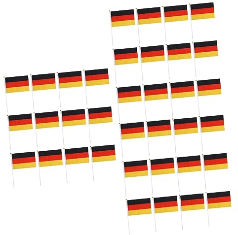 GANAZONO 150 STK Länderflaggen auf Stick handgehaltene kleine Mini-Flagge Deutsche Handfahne Deutschland Flagge deutschlandfahne Embleme handgehaltene Stockfahnen Miniatur