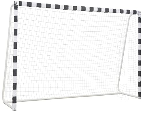 Fußballtor 300 x 200 x 90 cm Metall Schwarz und Weiß, CIADAZ Fussballtor, Fussball Tor, Fußballtornetz, Soccer Goal, Fußball Tore