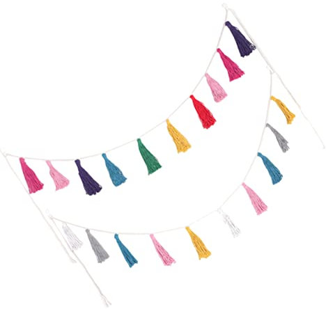 Alipis 2stücke Bunte Boho-Style Wandbehang Mit Regenbogen-Quasten Deko Für Partys Hochzeiten Und Wohnräume Für Mädchenzimmer Und Kreative Events
