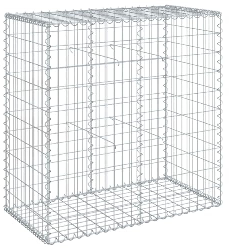 vidaXL Panier gabion avec couvercle 100x50x100 cm fer galvanisé, mur en gabion, mur de soutènement en gabion, clôture en gabion, gabion, cage gabion