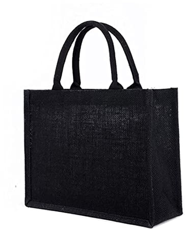 Wedhapy Borse in juta Borsa per la spesa da donna Borsa di juta con manico morbido
