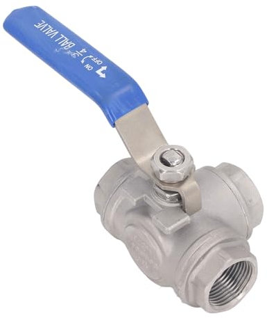 L-Typ-Kugelhahn aus Edelstahl 304, 3-Wege-3/4-Zoll-Innengewinde-T-Stück, L-Typ-Ventil für Wasser, Öl und Dampf