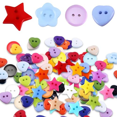 FDGGT 400 Stück Bunte Kinderknöpfe, Kunststoffknöpfe, DIY-Kleidungs-Nähzubehör, Kleidungsknopf-Ersatz, Dekorative Knöpfe