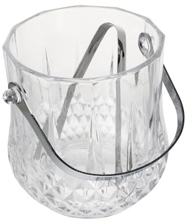 MOLUCKFU Aus Mit Deckel Und Zange Transparenter Mehrzweckeimer Mit Henkel Für Eiswürfel Und Weinflaschen Praktischer EIS Eimer Für Bar Und Home