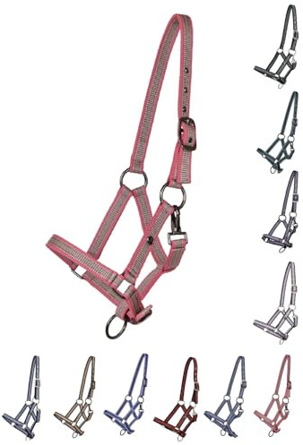 NETPROSHOP Fohlenhalfter 2-Fach Verstellbar für Falabella/Shetty/Pony/Full, Groesse:Fohlen Shetty, Farbe:Flamingo