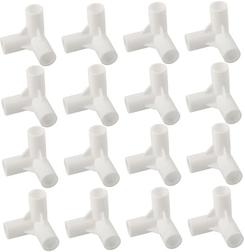 Peosaard Raccord de Tuyau, Outils de raccord tuyaux 16 pcs 3 Voies 16 mm 90 degrés Tente en Plastique Robuste, raccords