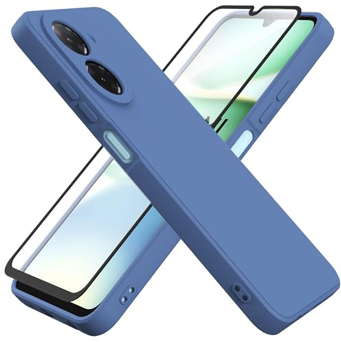 HHUIWIND Funda Silicone para Xiaomi Redmi A5 / Xiaomi Redmi A7 con Protectores de Pantalla,Carcasa Protectora Movil Silicona Ultra-Fina Gel Estuche Case - Azul